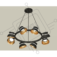 Светильник Ambrella light XB9198101/8 SBK/PYG/CL черный песок/золото желтое полированное/прозрачный GX53 (C9198, N8145)