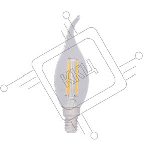 Лампа филаментная REXANT Свеча на ветру CN37 9.5 Вт 950 Лм 2700K E14 прозрачная колба