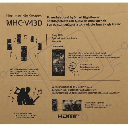 Минисистема Sony MHC-V43D черный/CD/CDRW/DVD/DVDRW/FM/USB/BT