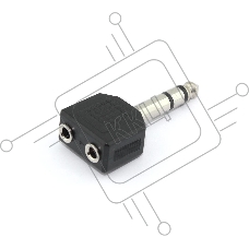Разетвитель Jack 6,3 мм папа - 2 miniJack 3.5 мм мама
