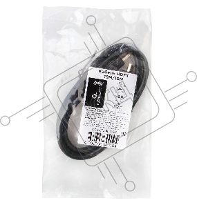 Кабель HDMI Cablexpert CC-HDMI4L-1.5M, 19M/19M, v2.0, Light, позол.разъемы, экран, 1.5м, черный, пакет