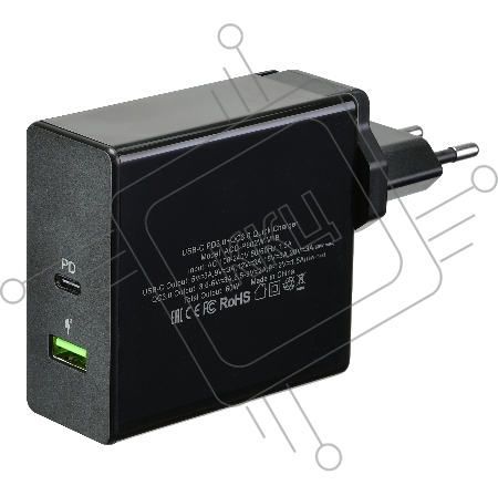 Сетевое зарядное устройство СЗУ (ACD-P602W-V1B) 60Вт, Сетевое ЗУ 2xUSB 1PD+1QC, 3.6~20В/3А RTL {40}