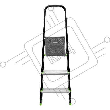 Стремянка, 3 ступени, стальной профиль, алюминиевые ступени, Россия // Сибртех