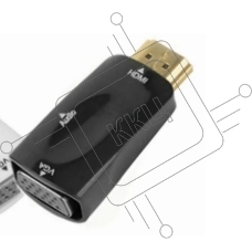 Переходник HDMI на VGA c аудио черный