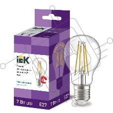 Лампа LED A60 Iek LLF-A60-7-230-40-E27-CL шар прозр. 7Вт 230В 4000К E27 серия 360°