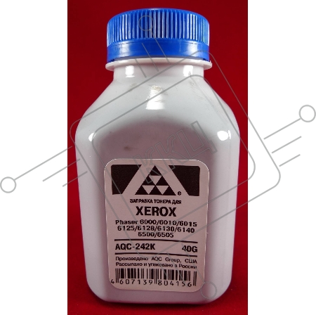 Тонер XEROX Phaser 6000/6010/6015/6125/6128/6130/6140/6500/6505 Black, (фл.40г.) AQC фас. России