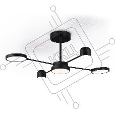 Потолочный светодиодный светильник Ambrella light FL51632/4+1 BK/GD черный/золото 3000K-6400K 48W 910*745*300 (ПДУ ИК)