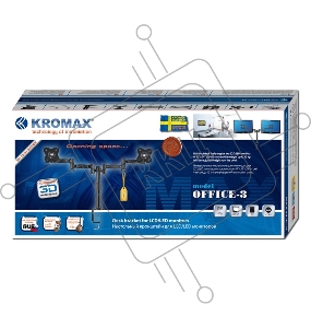 Кронштейн Kromax OFFICE-3 черный для 2-х мониторов LCD 15