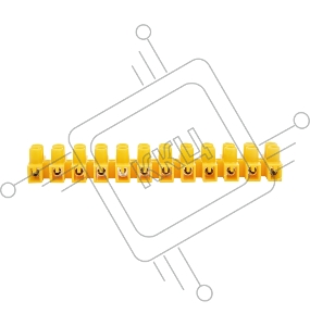 Клеммная винтовая колодка KВ-4 1,5-4, ток 3 A, полиэтилен желтый REXANT (10 шт./уп.)