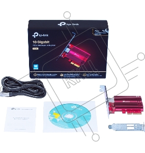 Сетевой адаптер 10 Gigabit PCI-E network adapter, 1 PCI Express 3.0 X4 interface, 1 100/1000/10000Mbps Ethernet port, come with Low-Profile and Full-Height Brackets
