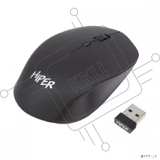 Мышь беспроводная HIPER HOMW-091 черный, 1600 dpi, радиоканал, USB, кнопки - 4