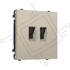 Комплект механизма компьютерной двойной розетки SIGMA Кашемир RJ-45 (8P8C) CAT6 с/ш QUANT PRO (SP3521, PR189)