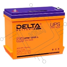 Аккумуляторная батарея Delta DTM 1255 L напряжение 12В, емкость 55Ач (239x132x210mm)