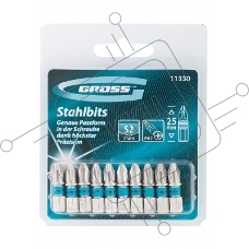 Набор бит GROSS 11330  ph2х25 сталь s2 10шт