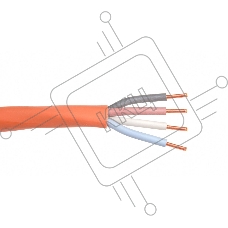 Кабель монтажный огнестойкий ТЕХНОКАБЕЛЬ-НН КПСнг(А)-FRLS-2х2х0,75, медный, неэкранированный, с низким дымо и газовыделением, 200 м, оранжевый