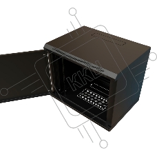 Шкаф коммутационный WRline (WR-TW-1566-SR-RAL9004) настенный 15U 600x600мм пер.дв.металл 2 бок.пан. 60кг черный 520мм 775мм IP20 сталь