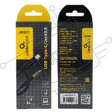 Кабель-переходник USB Cablexpert CCAB-CM35M-1M-B, Type-C/Jack3.5, Mobile, 1м, черн, коробка
