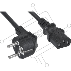 Шнур для блока питания Cabeus, IEC 320 C13, вилка Schuko, 3 м, 10А, черный