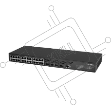 Коммутатор DAHUA 28-портовый управляемый, уровень L3Порты: 24 RJ45 10/100/1000Мбит/с, 4 SFP+ 1000/10000Мбит/с(uplink); питание: 100~240В(AC); грозозащита: до 6кВ