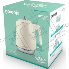 Чайник электрический Gorenje K15RL 1.7л. 2200Вт бежевый (корпус: металл/пластик)