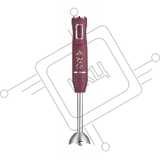 Блендер погружной Willmark WHB-1150PS (500Вт,регул. скорости,турбо режим,Soft touch, бордовый)