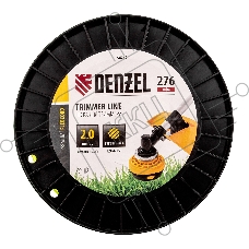 Леска для триммера круглая, 2,0мм х 276м, на DIN катушке FLEX CORD Denzel