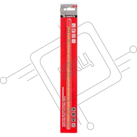 Сверло спиральное по металлу 5 x 300мм, HSS, нитридтитановое покрытие// Matrix