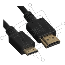 Кабель GoPower HDMI (m)-miniHDMI (m) 1,8м ПВХ ver.1.4 черный Premium Zip-Lock c подвесом (1/100)
