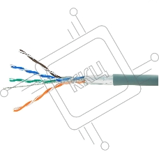 Кабель FTP Cablexpert FPC-5004E кат.5e медь многож. экран, 305м pullbox, серый