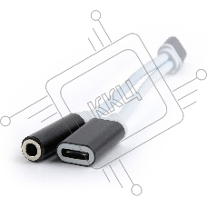 Переходник Cablexpert USB Type-C/Jack3.5 F+ Type-C F, черный, пакет (CCA-UC3.5F-02)