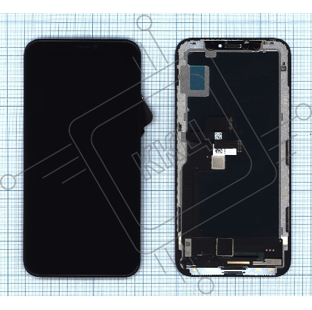 Дисплей Amperin для Apple iPhone X в сборе с тачскрином (Soft Oled), черный