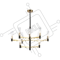 Люстра Ambrella light LH55515/12 BK/BS/CL черный/латунь/прозрачный E14*12 max 40W D860*905