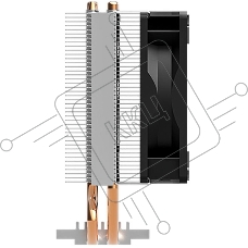 Кулер ZALMAN CNPS4X, 92mm FAN, 2 HEAT PIPES, 4-PIN PWM, 2000 RPM MAX, 28DBA, LONG LIFE BEARING, LGA775/115X, AM4/AM3+/AM3/FM2+/FM2