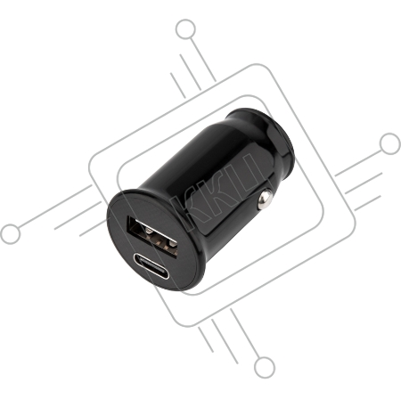 Автозарядка в прикуриватель REXANT АЗУ USB-A+USB-C, 2.4 A черная