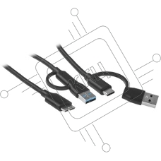 Кабель соединительный Telecom TUS714-0.3M 2-in-1 USBA+C to USB3.0 MicroBM 5Gbps, 0.3m