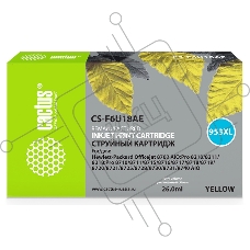 Картридж струйный Cactus CS-F6U18AE (953XL) желтый (26 мл) для HP OJ Pro 7740/8210/8218/8710/8715
