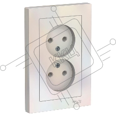 Розетка 2-м ATLAS DESIGN без заземл. 16А в сборе жемчуг SchE ATN000420