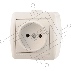 Розетка 1-м ОП Ната 16А IP20 без заземл. керам. бел. LEZARD 710-0200-121