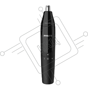 Триммер для носа Philips NT1620/15 роторный режущий элемент, водонепроницаемый корпус - пластик, цвет - черный, в комплекте батарейка АА