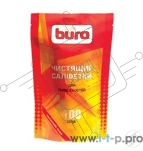 Салфетки Buro BU-Zsurface, 100 шт для поверхностей мягкая упаковка 100шт влажных