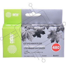Картридж струйный Cactus CS-PGI480XXLBK черный (24.4мл) для Canon Pixma TR7540/TR8540/TS6140/TS8140