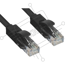 Патч-корд Greenconnect прямой 0.15m, UTP кат.5e, черный, позолоченные контакты, 24 AWG, литой, GCR-LNC06-0.15m, ethernet high speed 1 Гбит/с, RJ45, T568B Greenconnect Патч-корд прямой 0.15m, UTP кат.5e, черный, позолоченные контакты, 24 AWG, литой, GCR-LN