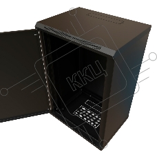 Шкаф коммутационный WRline (WR-TW-2245-SR-RAL9004) настенный 22U 600x450мм пер.дв.металл 2 бок.пан. 60кг черный 370мм 1086мм IP20 сталь