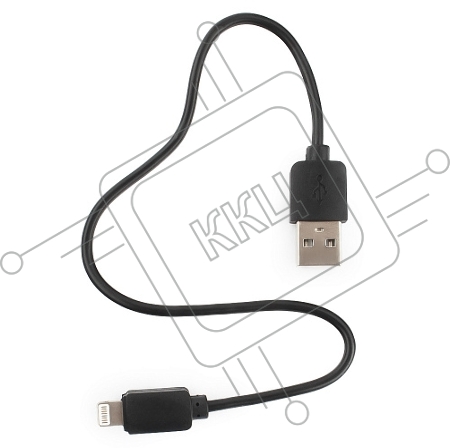 Кабель USB Гарнизон GCC-USB2-AP2-0.3M AM/Lightning, для iPhone5/6/7, IPod, IPad, 0.3м, черный, пакет