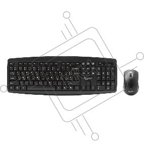 Клавиатура + мышь Gembird KBS-8000 черный USB {беспров. 2.4ГГц/10м, 1600DPI,  мини-приемник}