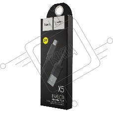Кабель USB 2.0 hoco X5 бамбук, AM/microBM, черный, 1м