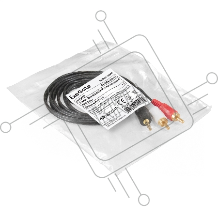 Кабель аудио ExeGate EX-CCA-458-1.5 (3.5mm Jack M/2xRCA M, 1,5м, позолоченные контакты)