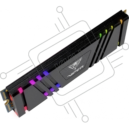 Накопитель SSD Patriot Viper VPR400 512GB, M.2 2280, VPR400-512GM28H, PCIe 4x4, NVMe, TLC, RGB, 4600/3600, heatshield, RET