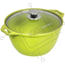 Кастрюля Kukmara к41tsml а/пр литая 4,0 л стекл/кр Trendy style malachite