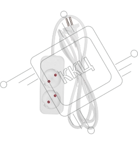 Удлинитель STANDARD 2 гнезда, 1,5м, 2х1,0мм², б/з, белый REXANT